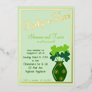 Invitation En Aluminium Fiançailles Mariage Annonce Feuille d'Aluminium Lu