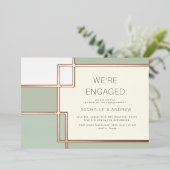 Invitation En Aluminium Fiançailles moderne du milieu du siècle (Debout devant)