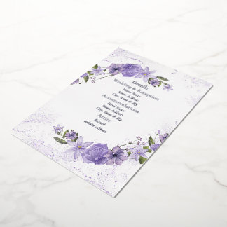 Invitation En Aluminium Fiche détaillée du Mariage floral pourpre