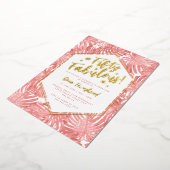 Invitation En Aluminium Fifty + Fabulous Pink Tropical 50th Birthday (Rotation)