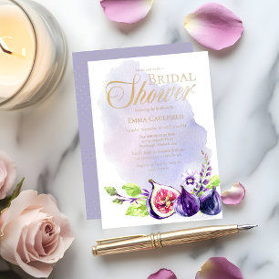 Invitation En Aluminium Figues Boho Violet Lavande Floral Mariage