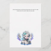 Invitation En Aluminium Fil d'argent neige fée princesse 3D bleu rose fill (Verso)
