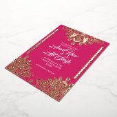 Invitation En Aluminium Filigranes Abstraits sur Fuchsia (Rotation)