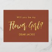 Invitation En Aluminium Fille aux fleurs Proposition Demoiselle d'Honneur (Recto)