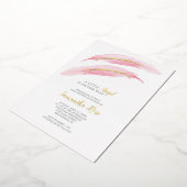 Invitation En Aluminium Fille Baby shower Aquarelle Pink Feather (Rotation)