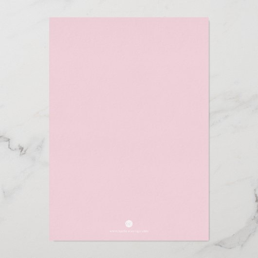 Invitation En Aluminium Fille Baby shower Aquarelle Pink Feather (Verso)