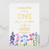 Invitation En Aluminium Fille d'anniversaire Fleur sauvage Garden Party (Recto)