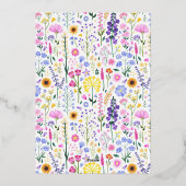 Invitation En Aluminium Fille d'anniversaire Fleur sauvage Garden Party (Verso)