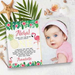 Invitation En Aluminium Fille de Luau de plage d'été tropical 1er annivers