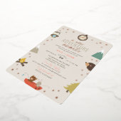 Invitation En Aluminium Fille des bois l'aventure attend Fête bébé rose (Rotation)