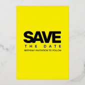 Invitation En Aluminium Fille moderne brillant Jaune 30 et Flirty (Verso)