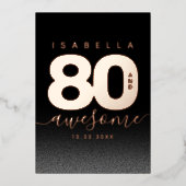 Invitation En Aluminium Fille moderne Hot rose 80 et stupéfiant (Recto)