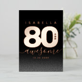 Invitation En Aluminium Fille moderne Hot rose 80 et stupéfiant (Debout devant)