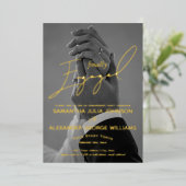 Invitation En Aluminium Finalement Engagé Script 2 Photo Party (Debout devant)