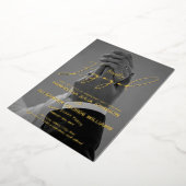 Invitation En Aluminium Finalement Engagé Script 2 Photo Party (Rotation)