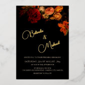 Invitation En Aluminium Fine Art Flowers Dark Wedding (Recto)