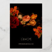 Invitation En Aluminium Fine Art Flowers Dark Wedding (Verso)