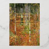 Invitation En Aluminium Fine Art Gustav Klimt Forest Mariage naturel (Recto)