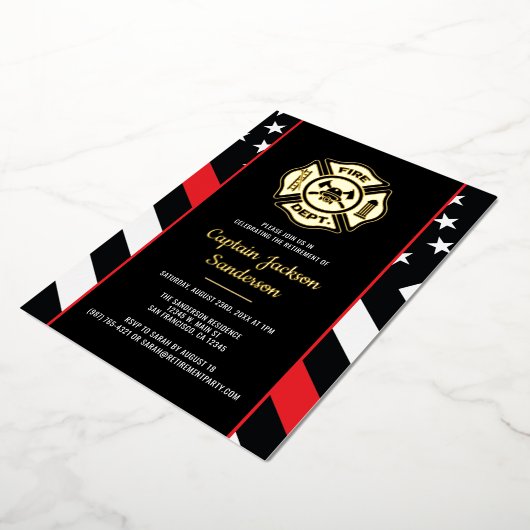 Invitation En Aluminium Fireman Fire Department Firefighter Retirement (Rotation)