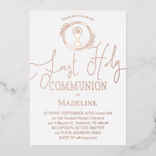 Invitation En Aluminium First Communion (Recto)