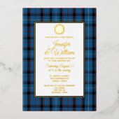Invitation En Aluminium Fitzgerald Tartan Plaid Mariage Foil (Recto)