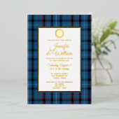 Invitation En Aluminium Fitzgerald Tartan Plaid Mariage Foil (Debout devant)