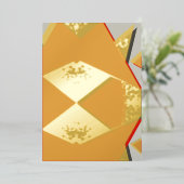 Invitation En Aluminium Flambée géométrique vive (Debout devant)