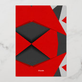 Invitation En Aluminium Flambée géométrique vive (Verso)