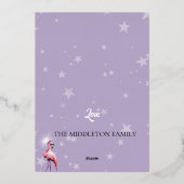 Invitation En Aluminium Flamingo de Noël Étincelle Violet (Verso)