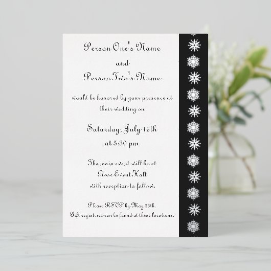 Invitation En Aluminium Flammes de neige d'hiver dans l'Invitation à l'hui (Debout devant)