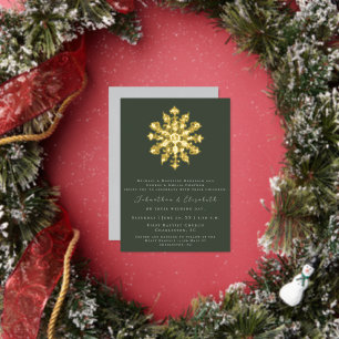 Invitation En Aluminium Flèche de neige minimaliste Mariage vert
