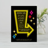 Invitation En Aluminium Flèche néon de fête (Debout devant)