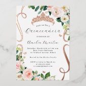 Invitation En Aluminium Flèche Rose or Flexible Quinceanera (Recto)