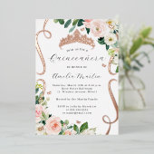 Invitation En Aluminium Flèche Rose or Flexible Quinceanera (Debout devant)