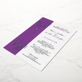 Invitation En Aluminium Fleur d'argent violet Photo Mariage Foil Invitatio (Rotation)