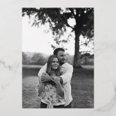 Invitation En Aluminium Fleur d'argent violet Photo Mariage Foil Invitatio (Verso)