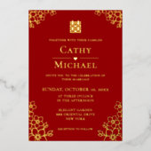 Invitation En Aluminium Fleur de cerisier mariage à fleurs rouges (Recto)