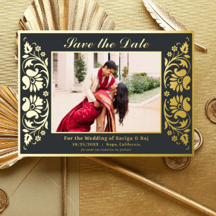 Invitation En Aluminium Fleur de Lotus Indien Sauvegarder la Date avec Pho