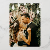 Invitation En Aluminium Fleur de Pêche printemps soirée célébration or (Verso)