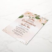 Invitation En Aluminium Fleur d'or rose pâle Tiara Quinceanera (Rotation)