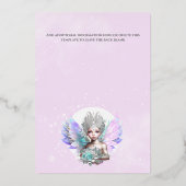 Invitation En Aluminium Fleur irisée rose fleur de fée d'argent (Verso)