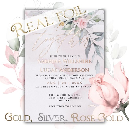 Invitation En Aluminium Fleur rose 