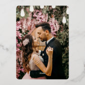 Invitation En Aluminium Fleur rose printemps soirée célébration or (Verso)