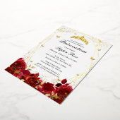 Invitation En Aluminium Fleur Rouge or Tiara Quinceanera (Rotation)