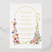 Invitation En Aluminium Fleur sauvage Arch Wedding Enregistrer la date (Recto)