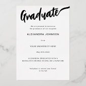 Invitation En Aluminium Fleur sauvage Boho Chic Graduate Photo Script Gold (Verso)