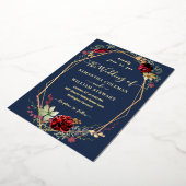 Invitation En Aluminium Fleur sauvage Boho géométrique Rustique Marine Mar (Rotation)