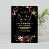 Invitation En Aluminium Fleur sauvage Boho rustique Élégante Fête des mari (Debout devant)