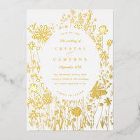 Fleur sauvage brodé Field Floral Meadow Gold