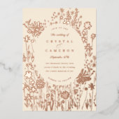 Invitation En Aluminium Fleur sauvage brodé   Floral Meadow Rose (Recto)